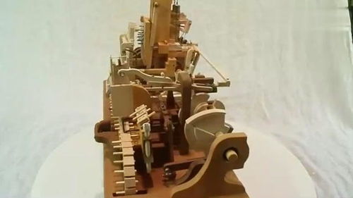 手工藝術短片 手動運行木材機械,零部件還挺多的